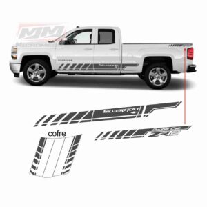 Calcas Sticker Calcomanías Chevrolet Silverado 14-15 doble cabina